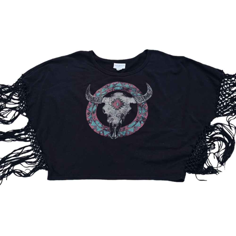 Denim & Supply by Ralph Lauren Western Aztec Poncho with Fringe Size M - Picture 6 of 6